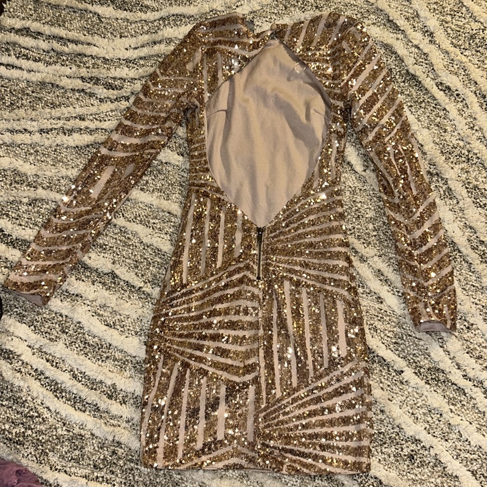 Hello Molly Rose Gold sequin dress 6 NWT - Picture 6 of 9